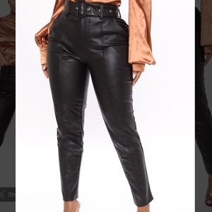 Faux leather pants